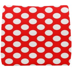 Large White Polka Dots Pattern, Retro Style, Pinup Pattern Seat Cushion by Casemiro