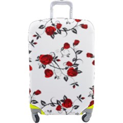 Vector Roses Pattern,red Flowers And Black Branches, Asymmetric Design Luggage Cover (large)