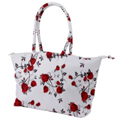 Vector Roses Pattern,red Flowers And Black Branches, Asymmetric Design Canvas Shoulder Bag