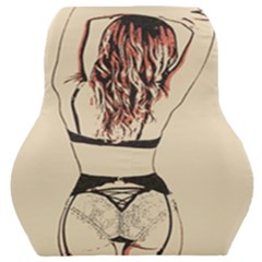 Sweetest Tease - Perfect Redhead Girl In Black Lingerie, Sensual Illustration Car Seat Back Cushion  by Casemiro