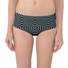 Geometric Pattern, Army Green And Black Lines, Regular Theme Mid-waist Bikini Bottoms