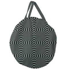 Geometric Pattern, Army Green And Black Lines, Regular Theme Giant Round Zipper Tote by Casemiro