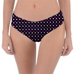 White And Pink Hearts At Black, Vector Handrawn Hearts Pattern Reversible Classic Bikini Bottoms by Casemiro