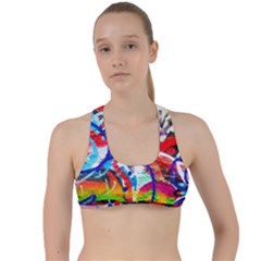 Crazy Grafitti Criss Cross Racerback Sports Bra by essentialimage