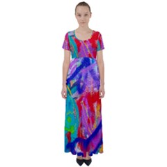 Crazy Graffiti High Waist Short Sleeve Maxi Dress by essentialimage