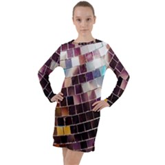 Disco Ball Long Sleeve Hoodie Dress by essentialimage