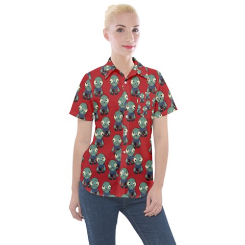 Zombie Virus Women s Short Sleeve Pocket Shirt by helendesigns