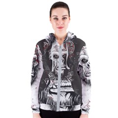 Monster Monkey From The Woods Women s Zipper Hoodie by DinzDas