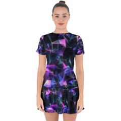 Abstract Atom Background Drop Hem Mini Chiffon Dress by Mariart