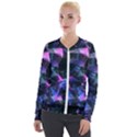 Abstract Atom Background Velour Zip Up Jacket View1