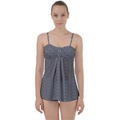 Black And White Triangles Babydoll Tankini Set