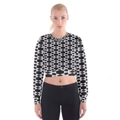 Black And White Triangles Cropped Sweatshirt by Sparkle