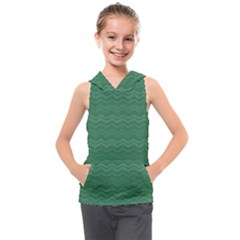 Digital Waves Kids  Sleeveless Hoodie