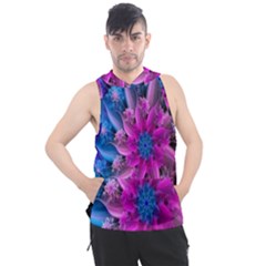 Fractal Flower Men s Sleeveless Hoodie