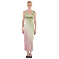 Pink Green Fitted Maxi Dress