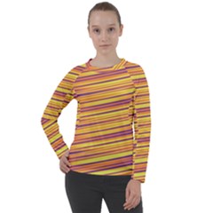 Orange Strips Women s Long Sleeve Raglan Tee