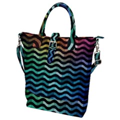 Digital Waves Buckle Top Tote Bag by Sparkle