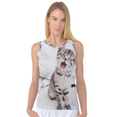 Laughing Kitten Women s Basketball Tank Top by Sparkle