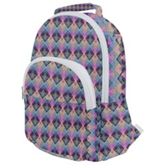 Pink And Blue Rounded Multi Pocket Backpack by Sparkle