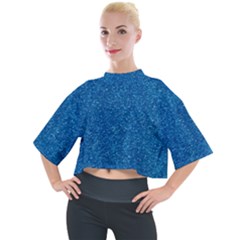 Blue Sparkles Mock Neck Tee