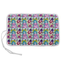 Blue Haired Girl Pattern Blue Pen Storage Case (m) by snowwhitegirl