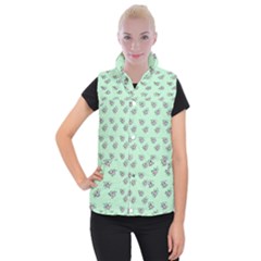 Zodiac Bat Pink Mint Women s Button Up Vest by snowwhitegirl