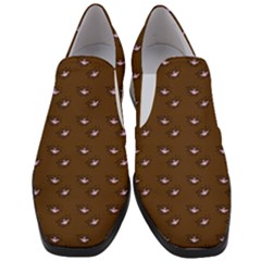 Zodiac Bat Pink Brown Women Slip On Heel Loafers