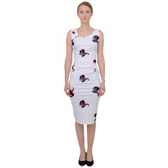 Ugly Monster Fish Drawing Sleeveless Pencil Dress