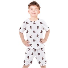 Ugly Monster Fish Drawing Kids  Tee And Shorts Set by dflcprintsclothing