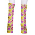 Girl With Hood Cape Heart Lemon Pattern Yellow Men s Crew Socks View2