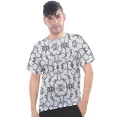 Grey And White Abstract Geometric Print Men s Sport Top by dflcprintsclothing