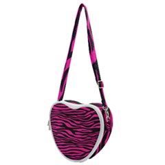 Pink Zebra Heart Shoulder Bag