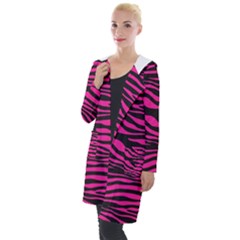 Pink Zebra Hooded Pocket Cardigan