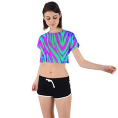 Wild And Crazy Zebra Tie Back Short Sleeve Crop Tee by Angelandspot