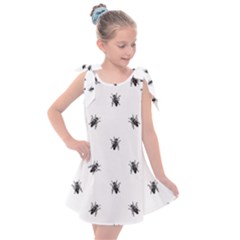 Housefly Drawing Motif Print Pattern Kids  Tie Up Tunic Dress by dflcprintsclothing