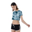 Agatonia Pattern Tie Back Short Sleeve Crop Tee View2