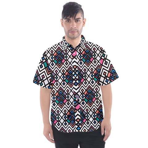 Boho Geometric Men s Short Sleeve Shirt by tmsartbazaar