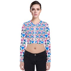 Multicolor Triangle Long Sleeve Zip Up Bomber Jacket by tmsartbazaar