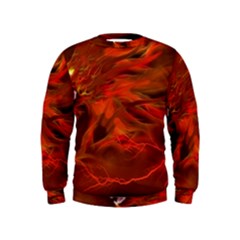 Fire Lion Flame Light Mystical Kids  Sweatshirt by HermanTelo