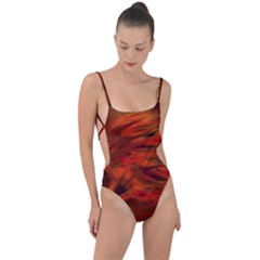 Fire Lion Flame Light Mystical Tie Strap One Piece Swimsuit by HermanTelo