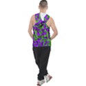 Purple and Green Camouflage Men s Sleeveless Hoodie View2