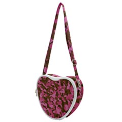 Pink And Brown Camouflage Heart Shoulder Bag