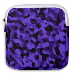 Purple Black Camouflage Pattern Mini Square Pouch by SpinnyChairDesigns