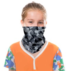 Grey And Black Camouflage Pattern Face Covering Bandana (kids)