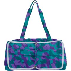 Purple And Teal Camouflage Pattern Multi Function Bag by SpinnyChairDesigns