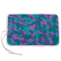 Purple And Teal Camouflage Pattern Pen Storage Case (s) by SpinnyChairDesigns