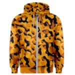 Orange and Black Camouflage Pattern Men s Zipper Hoodie