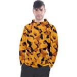 Orange and Black Camouflage Pattern Men s Pullover Hoodie