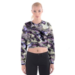 Purple Yellow Marble Cropped Sweatshirt by ibelieveimages