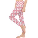 Cute Cat Faces White and Pink Lightweight Velour Classic Yoga Leggings View3